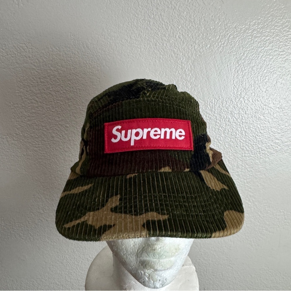 Supreme Camo Corduroy Camp Cap Woodland Camo OSFM